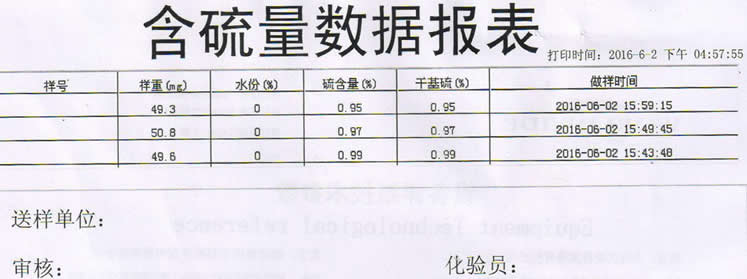 测硫仪批量打印报表